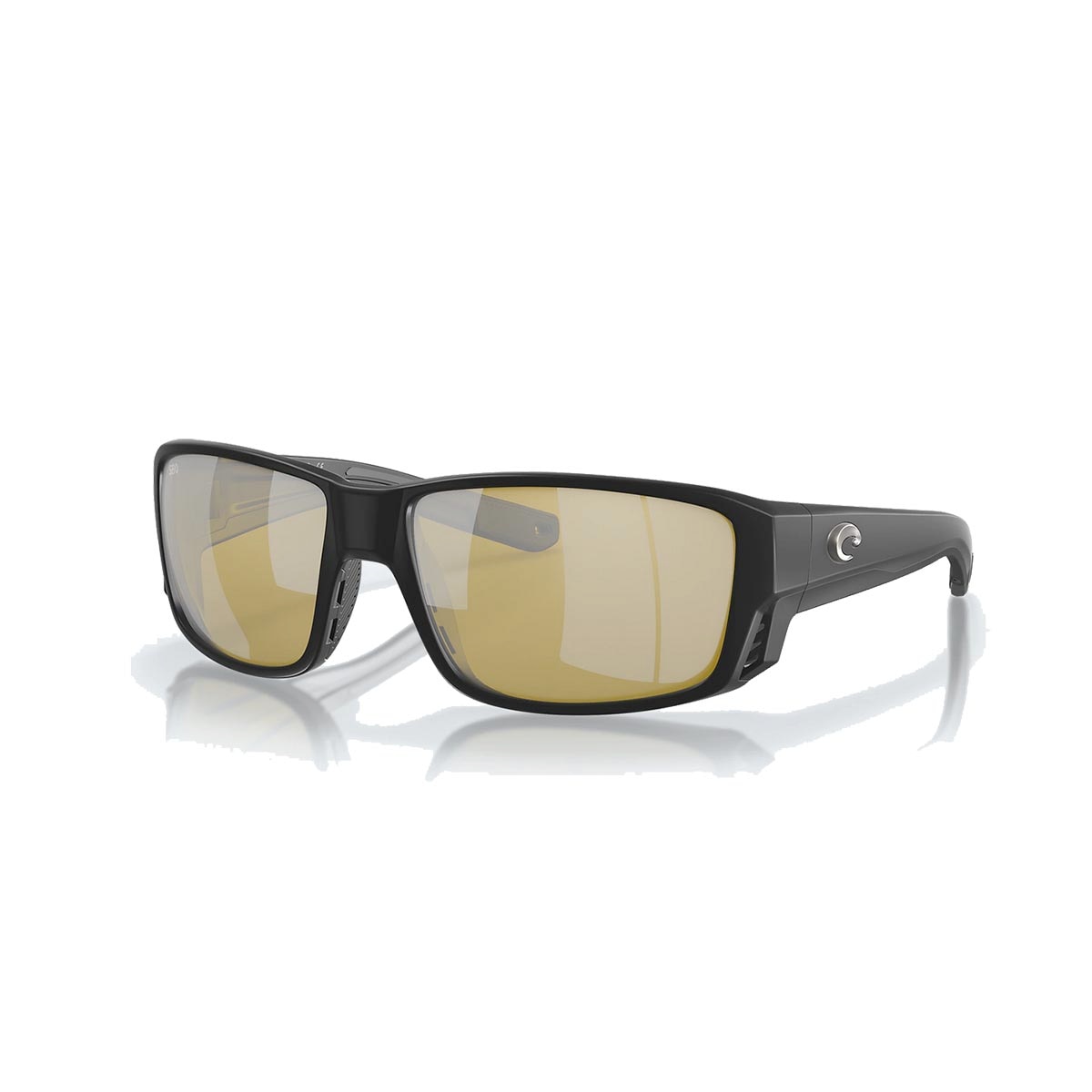 Costa Tuna Alley PRO Sunglasses Polarized in Matte Black with Sunrise Silver Mirror 580G